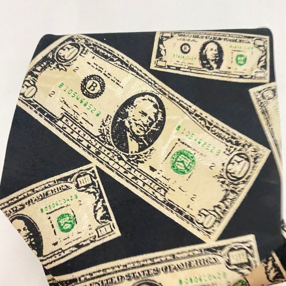 #5628 Design by A Rogers 50 Dollar Bill Money Novelty Necktie Tie 60X4